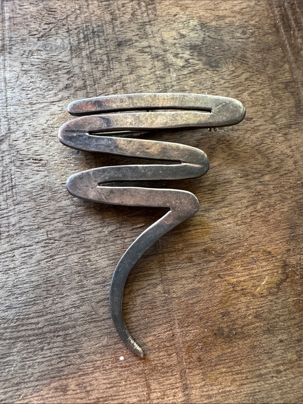 Vintage Mexico TV-40 925 Sterling Silver Modernist Brooch Pendant Abstract 3.25